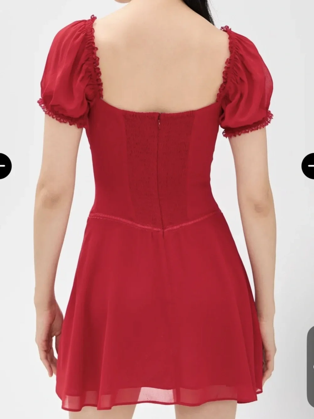 Reformation Ondine Red Puff Sleeve Sweetheart‎ Mini Dress Fit & Flare Size 10